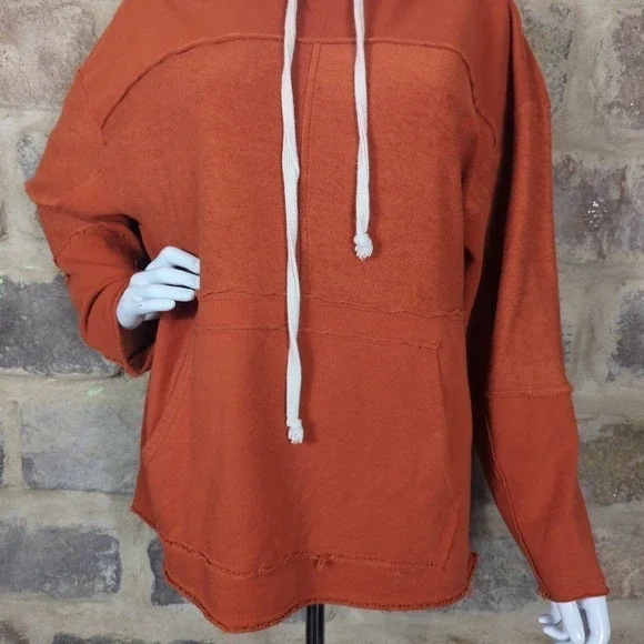 URBAN Outfitters Fletcher Sweatshirt Oversized Hoodie Woman's Size Small Orange - Picture 3 of 10